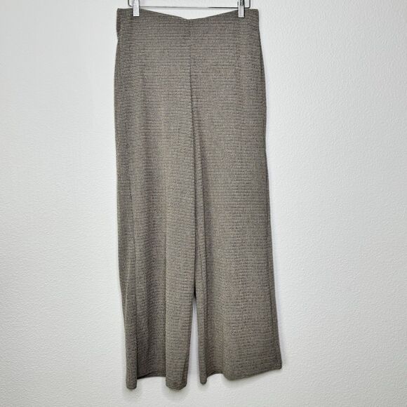 ZARA Wide Leg Knit Pants Size Medium Beige Blogger Fav Sweater Trouser Pull On - Picture 3 of 10